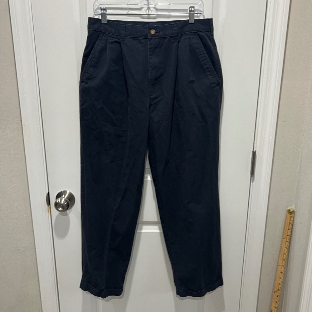 Puritan Men Chino Pants Pleated Front Dress Navy 32x30